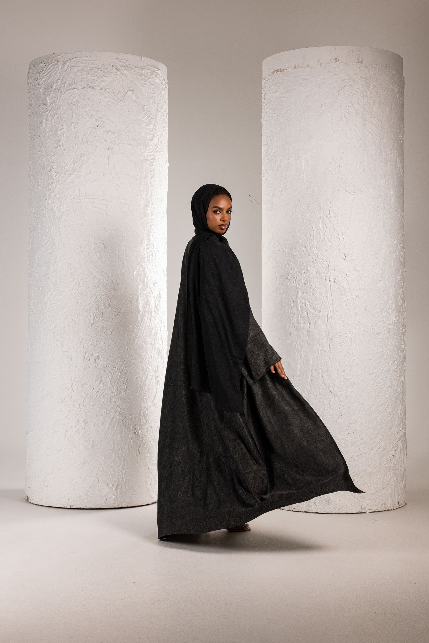 Green Black Abaya