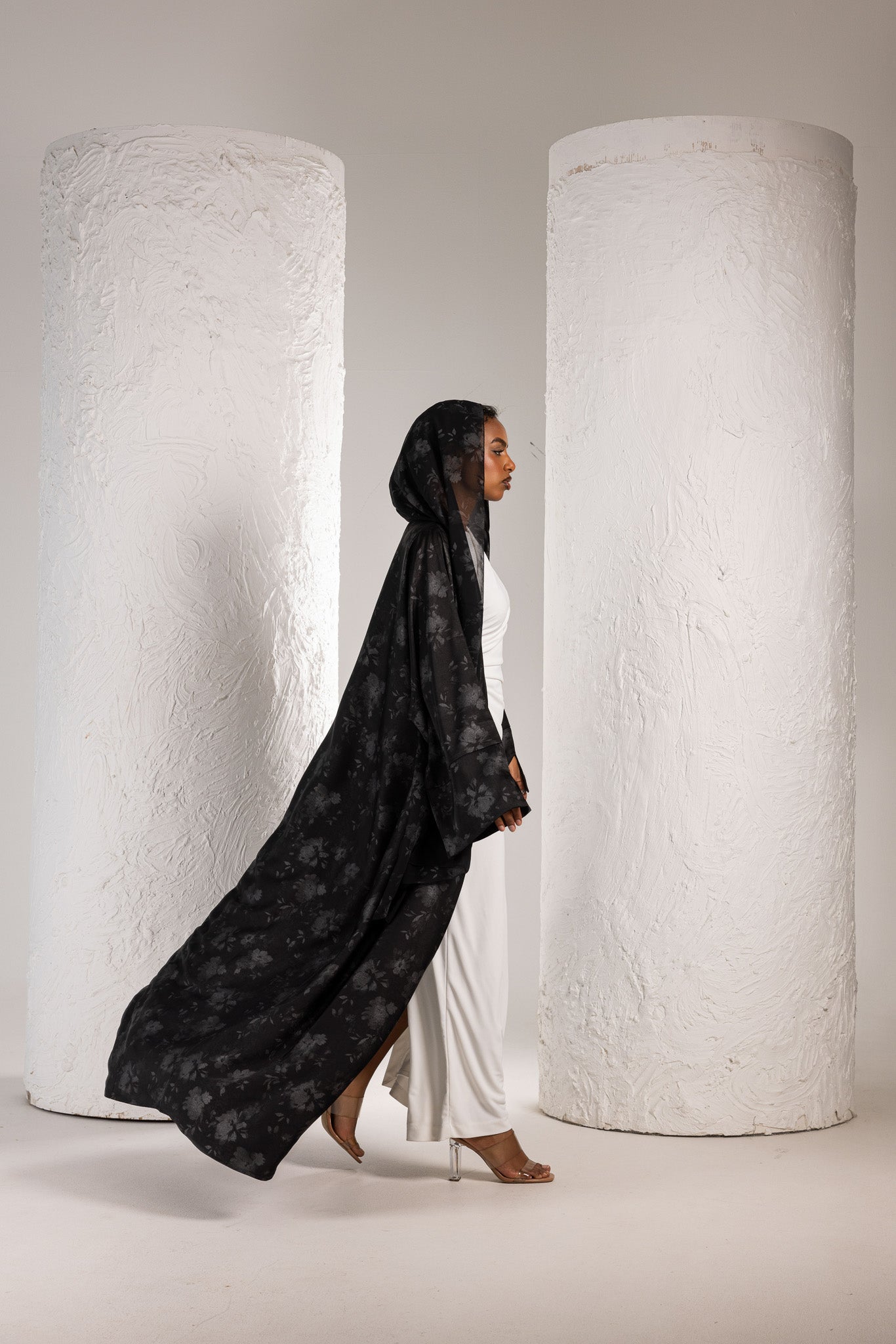 Black and Grey Abaya